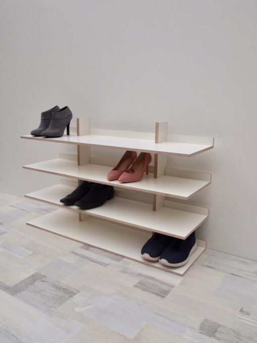Modern-Weiss-Schuhregal