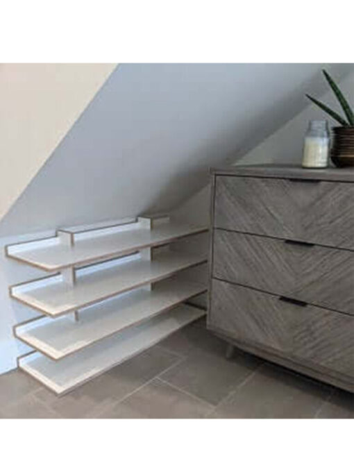 Modern-Weiss-Schuhregal