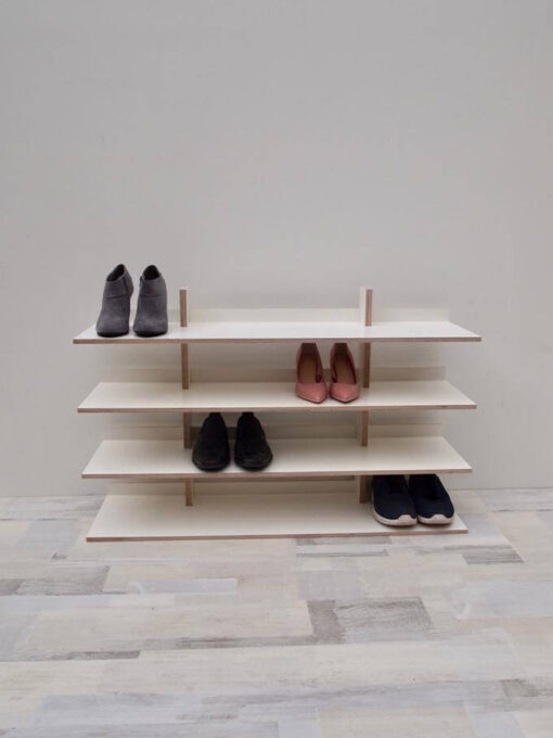 Modern-Weiss-Schuhregal